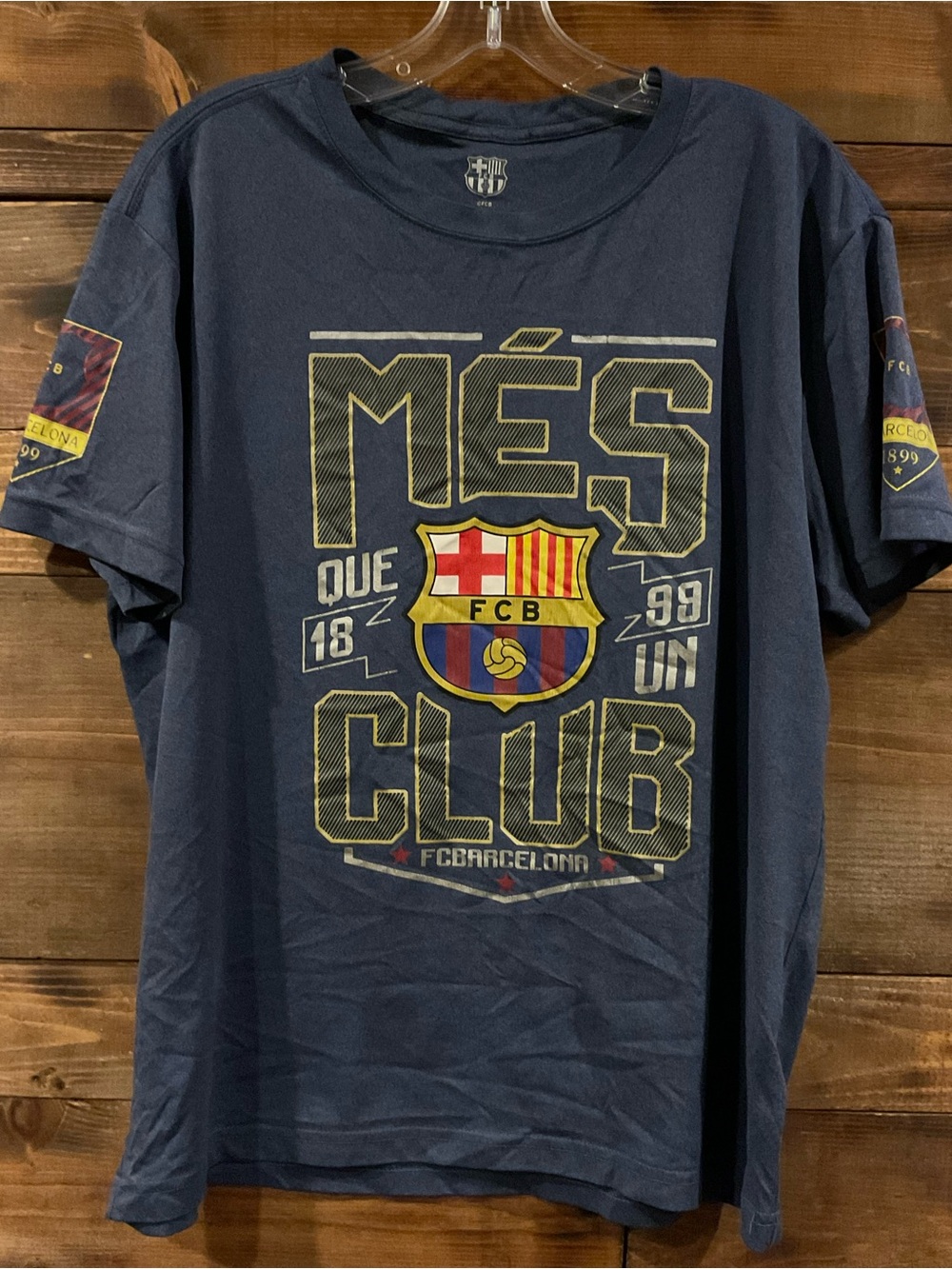 FC Barcelona Tshirt Soccer Futbol Mes Que Un Club Women’s Large